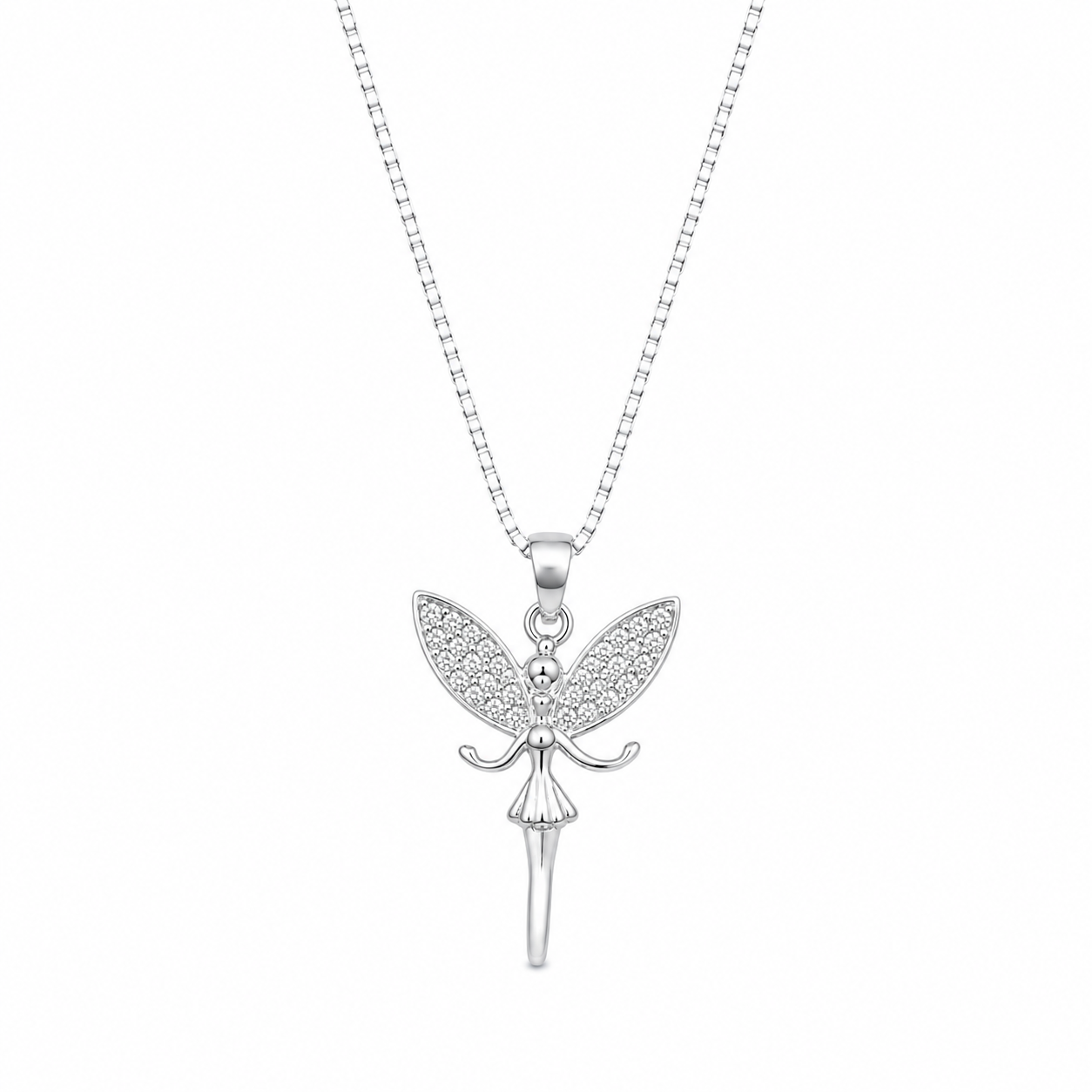 925 Sterling Silver Starburst Leaf Pendant Necklace - Silver Finish - front view