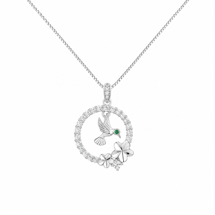 925 Sterling Silver Crescent Moon & Star Pendant Necklace - Silver Finish - front view