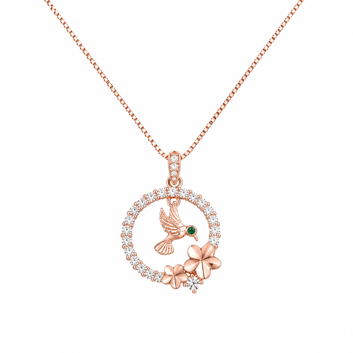 925 Sterling Silver Crescent Moon & Star Pendant Necklace - Rose Gold Finish - alternate view