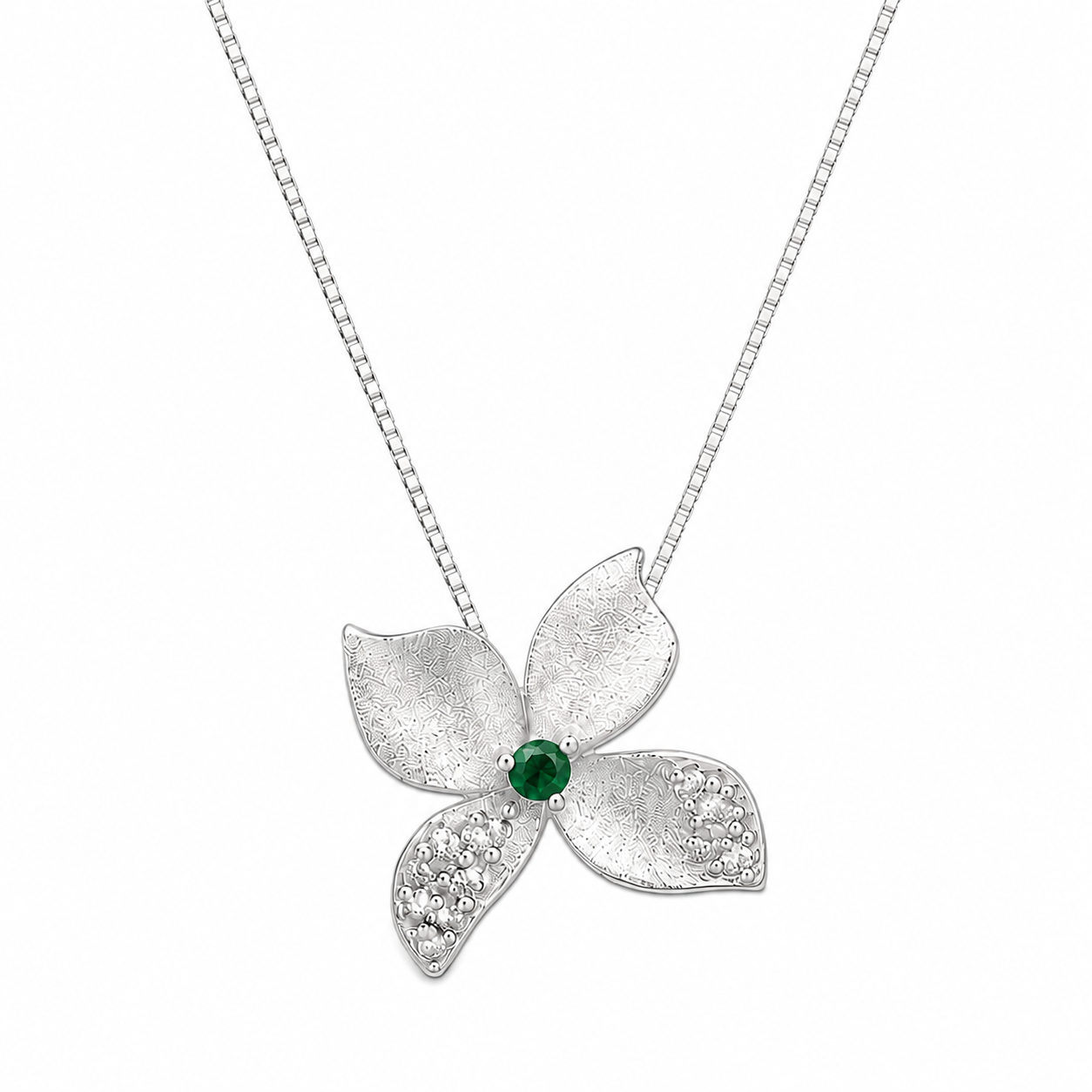 925 Sterling Silver Green Dragonfly Pendant Necklace - Silver Finish - alternate view