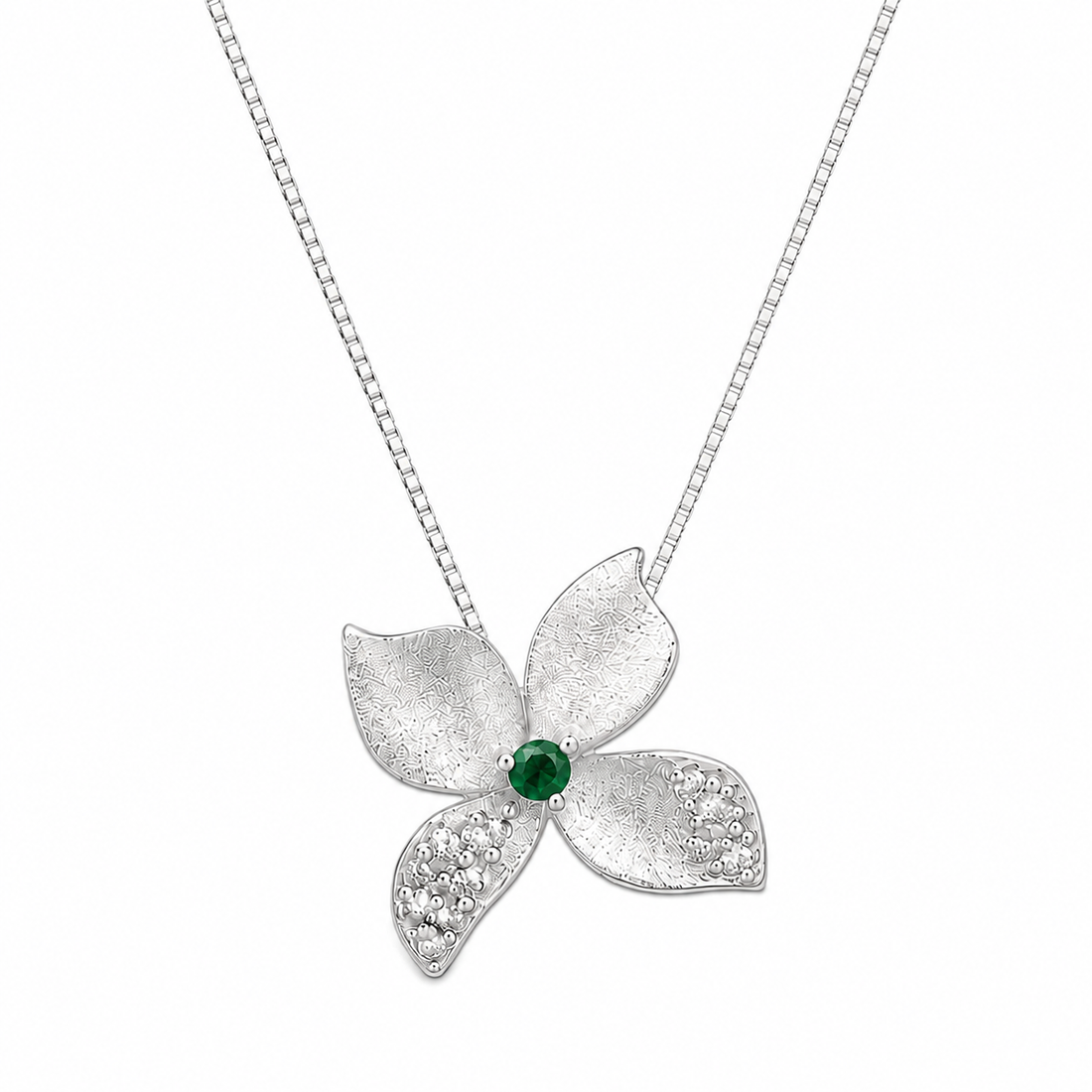 925 Sterling Silver Green Dragonfly Pendant Necklace - Silver Finish - alternate view