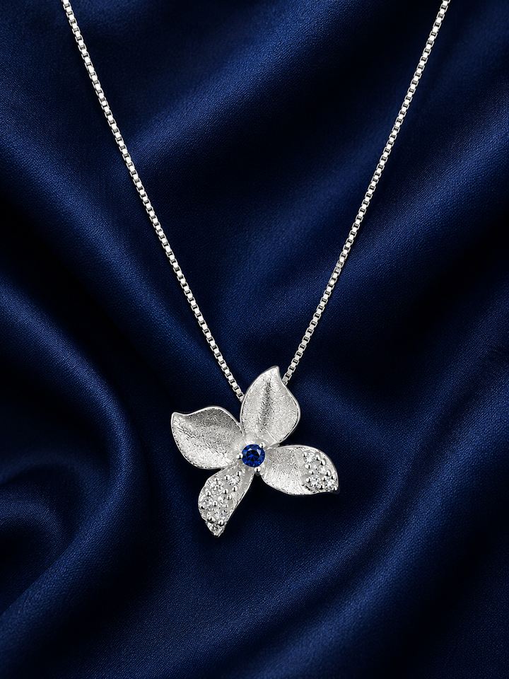 925 Sterling Silver Blue Dragonfly Pendant Necklace - Silver Finish - alternate view