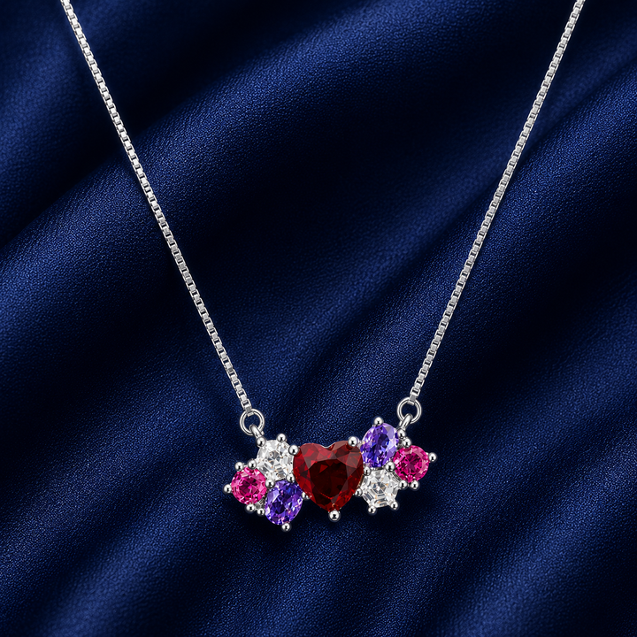 925 Sterling Silver Multicolor Butterfly Pendant Necklace - Silver Finish - front view