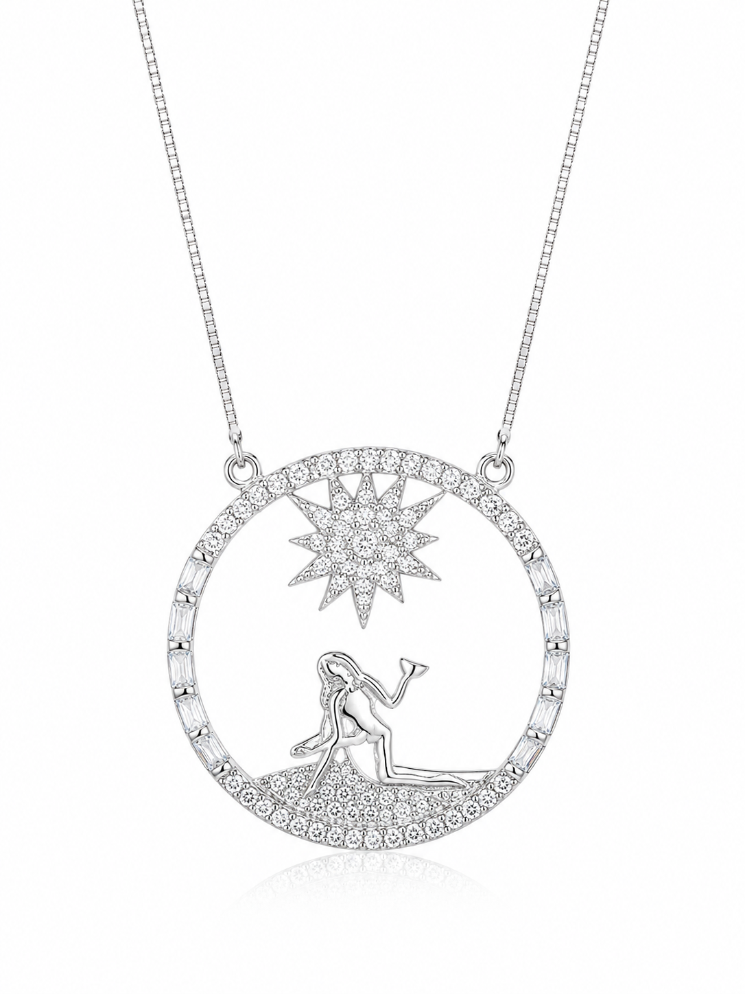 925 Sterling Silver Tree of Life Medallion Pendant Necklace - Silver Finish - front view