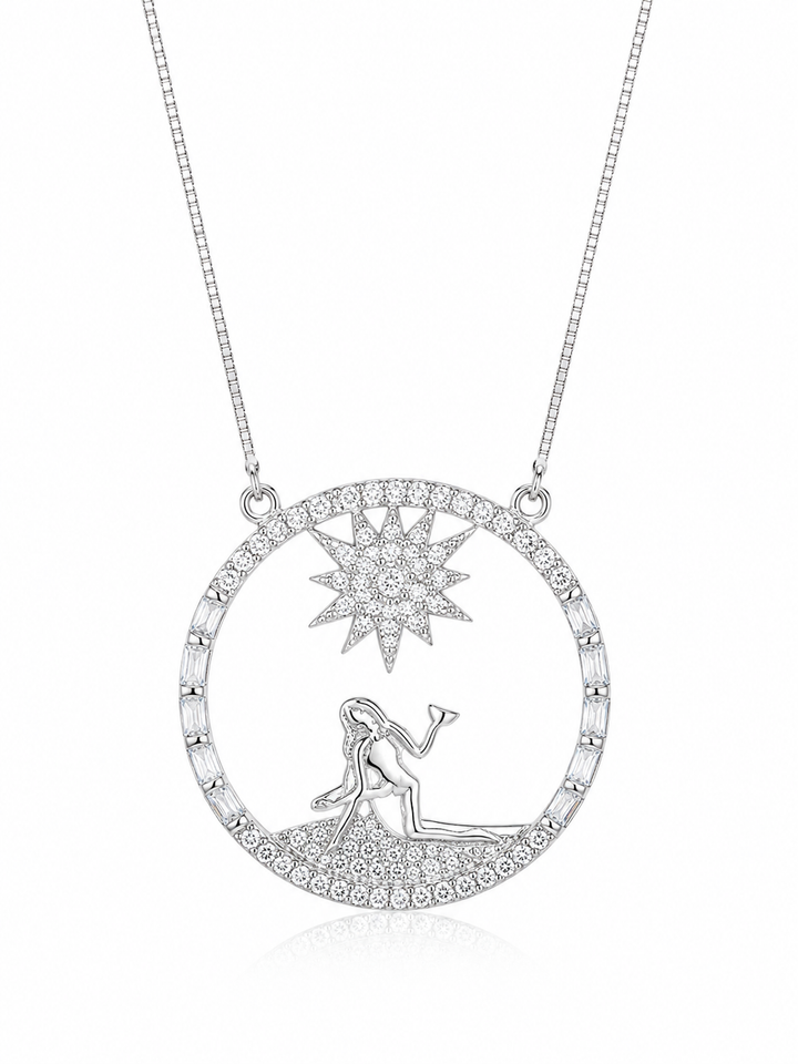 925 Sterling Silver Tree of Life Medallion Pendant Necklace - Silver Finish - front view