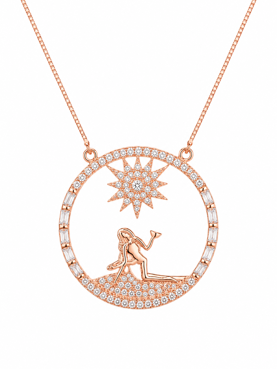 925 Sterling Silver Tree of Life Medallion Pendant Necklace - Rose Gold Finish - alternate view