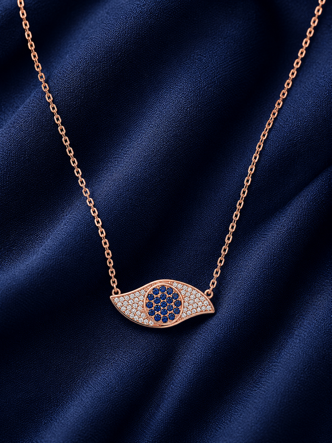 925 Sterling Silver Black Accent Bar Pendant Necklace - Rose Gold Finish - alternate view