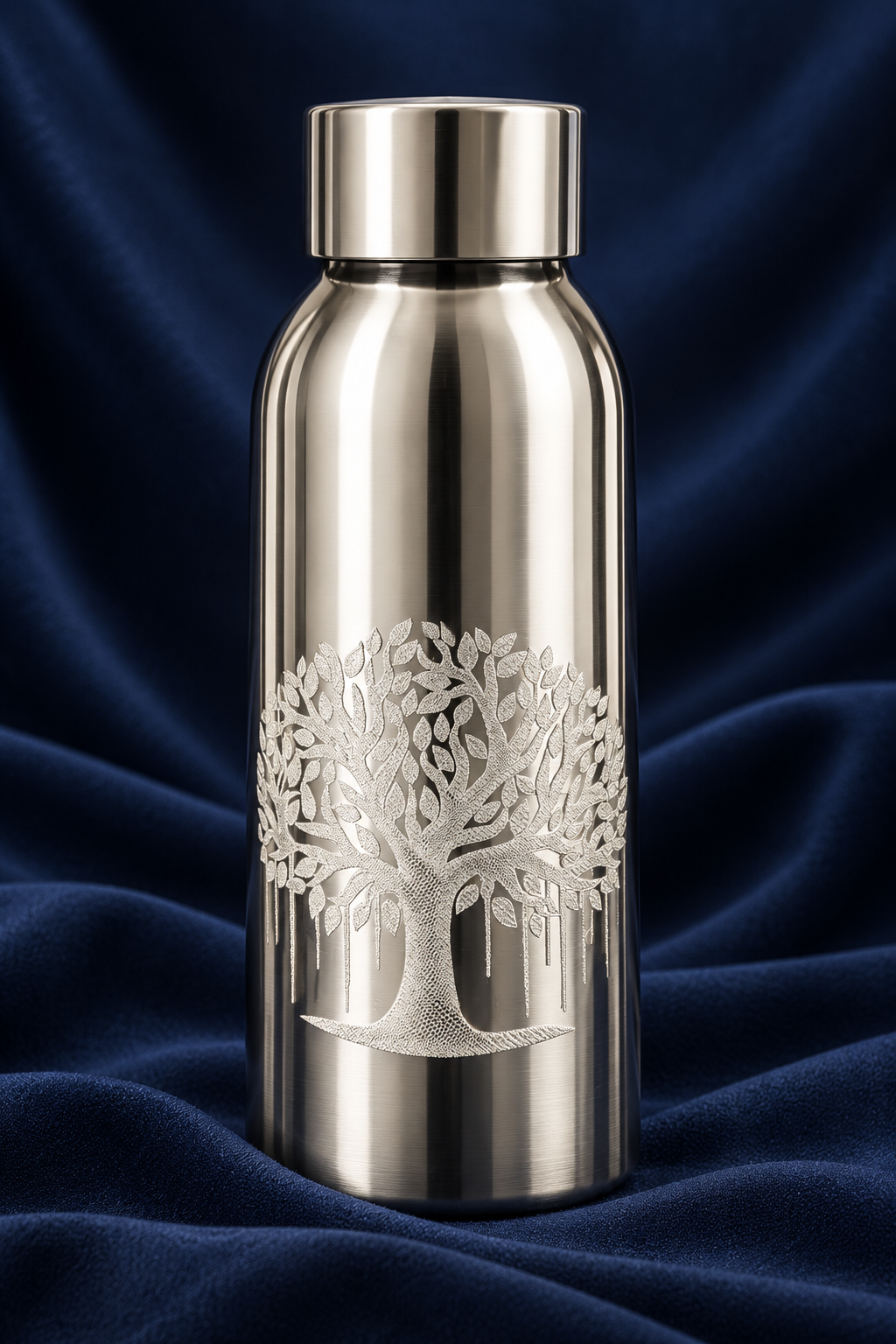 Pure Silver Tree Design Water Bottle - 18 cm - Image 2