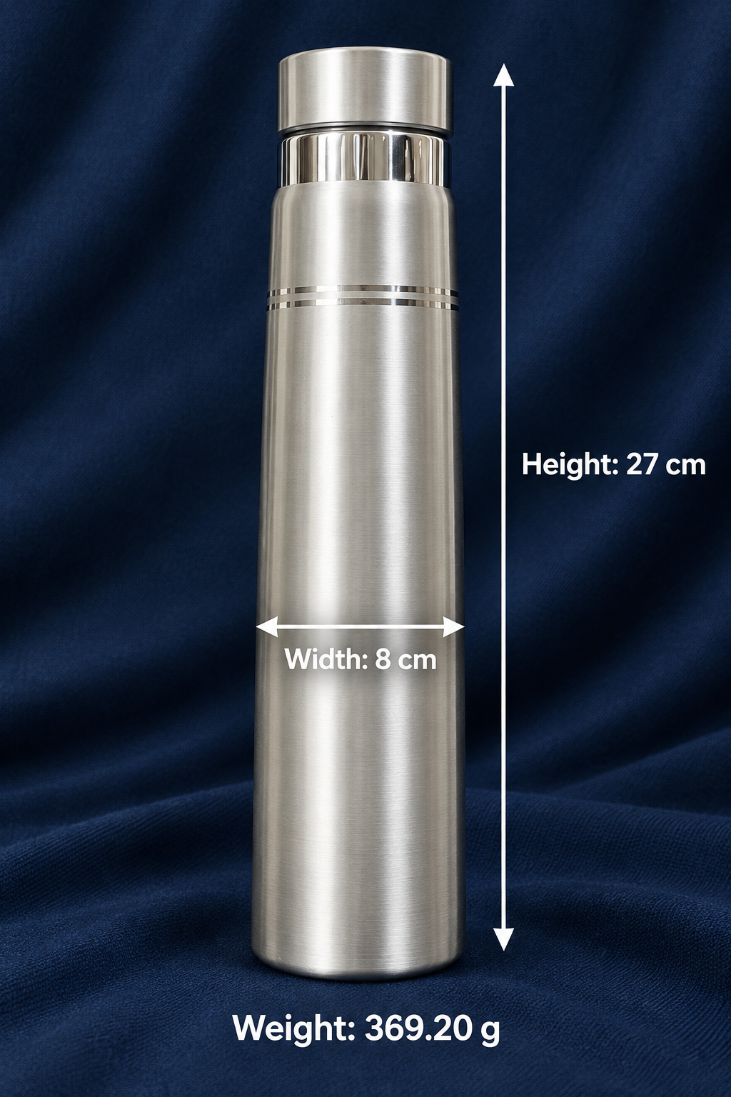 Pure Silver Sleek Water Bottle - 27 cm - Image 3