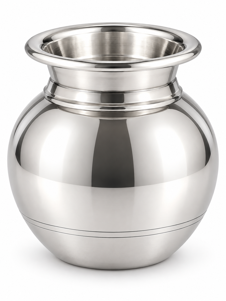 Pure Silver Traditional Round Kalash - Image 1