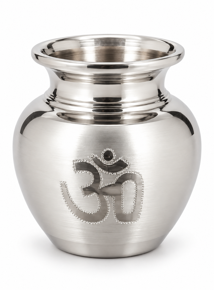 Pure Silver Om Design Kalash - Image 1