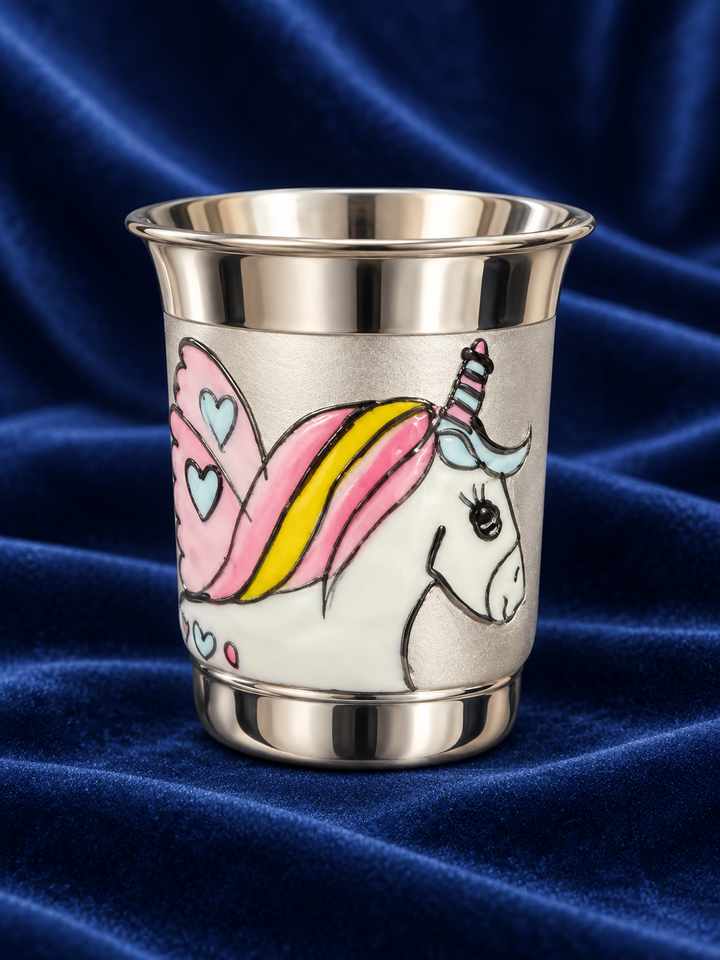 Pure Silver Kids Unicorn Drinking Glass - Image 2