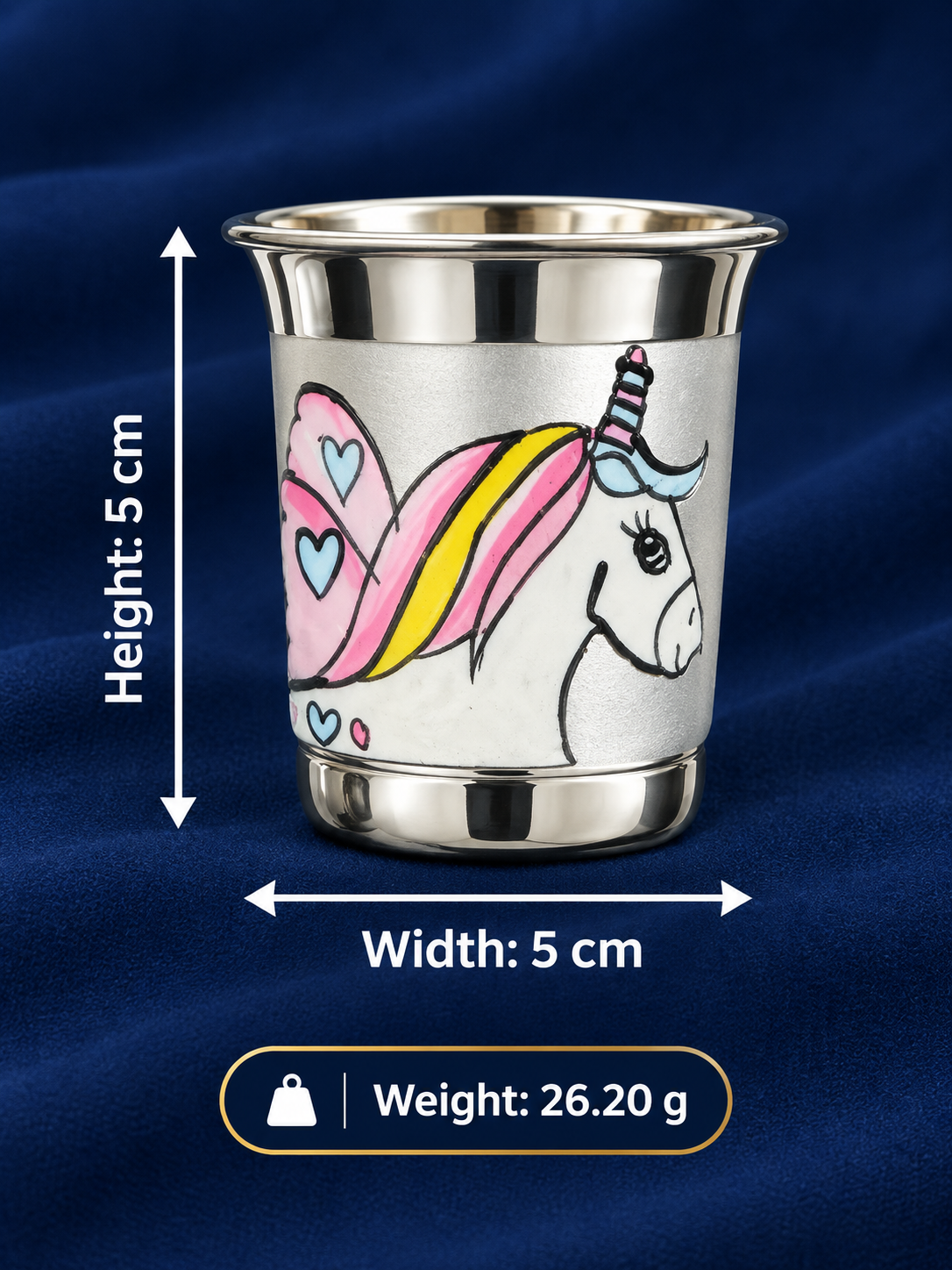 Pure Silver Kids Unicorn Drinking Glass - Image 3
