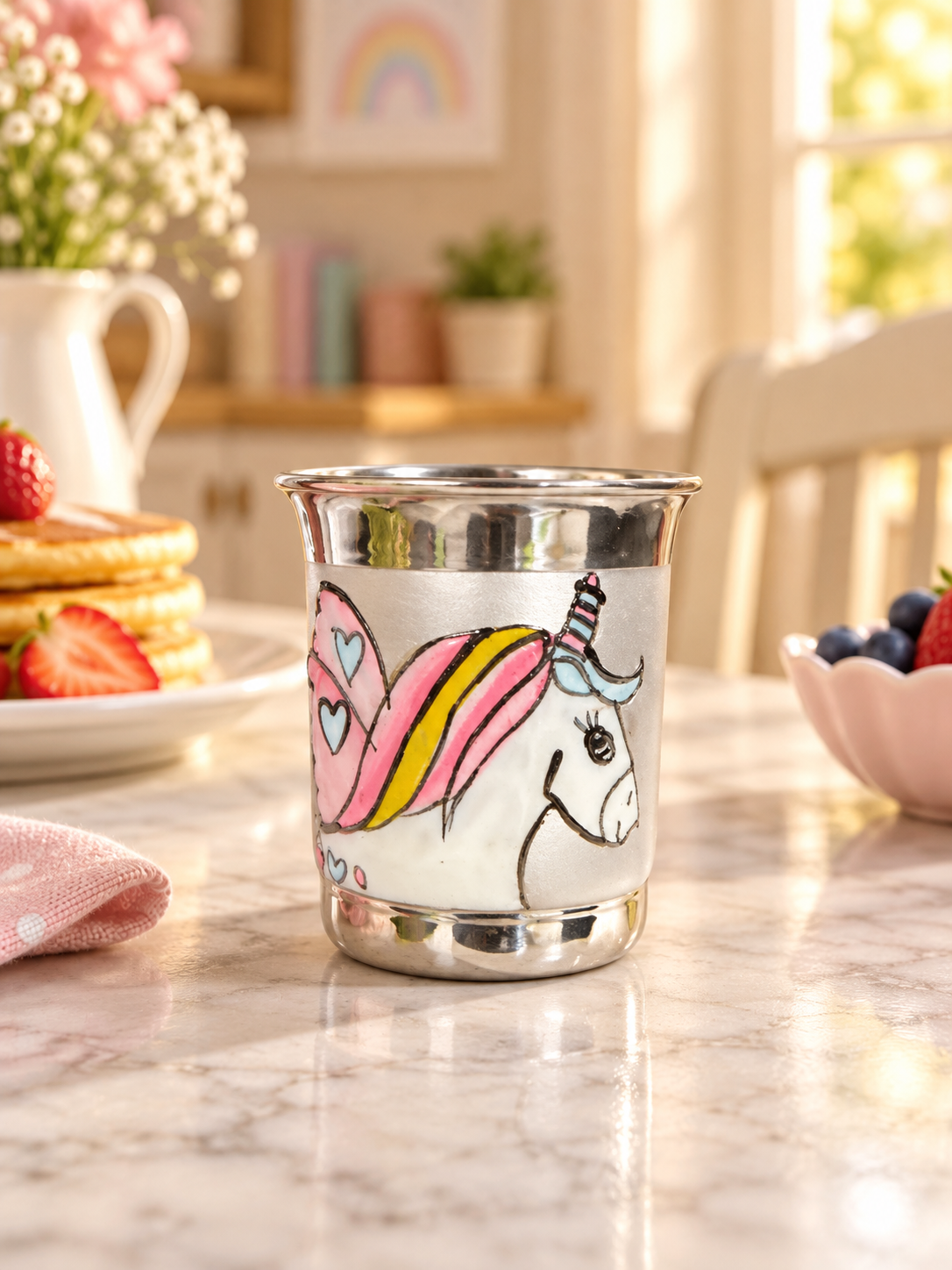 Pure Silver Kids Unicorn Drinking Glass - Image 4