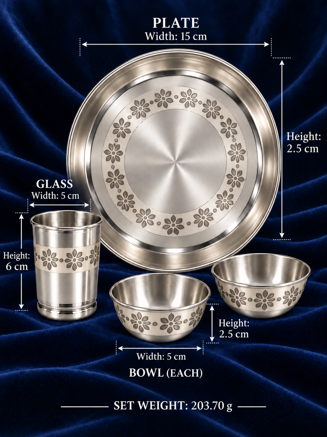 Pure Silver Kids Dinner Set - DI014 - Image 3