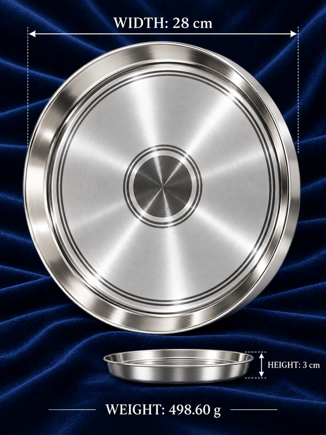 Pure Silver Round Dining Plate - DI015 - Image 3