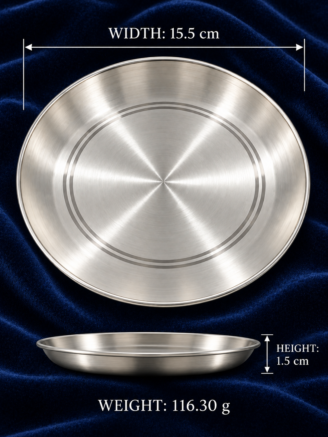 Pure Silver Dining Plate - DI017 - Image 3