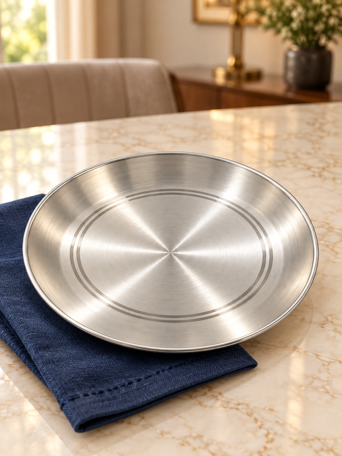 Pure Silver Dining Plate - DI018 - Image 4