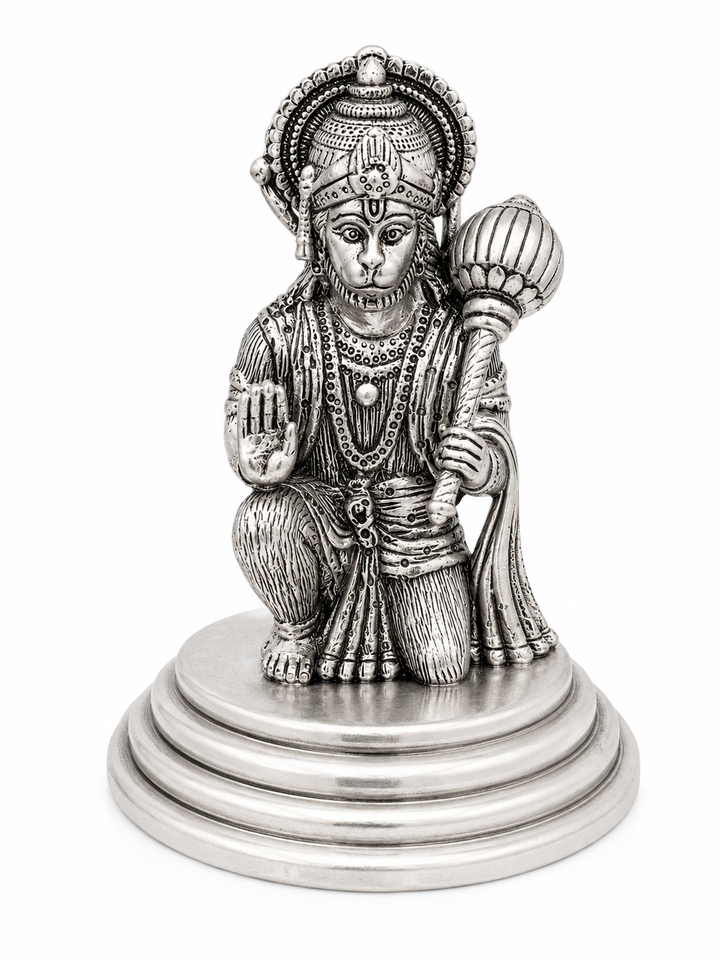 925 Sterling Silver Lord Hanuman Idol – Premium Detailed Silver Statue for Home Temple & Gifting - image 2