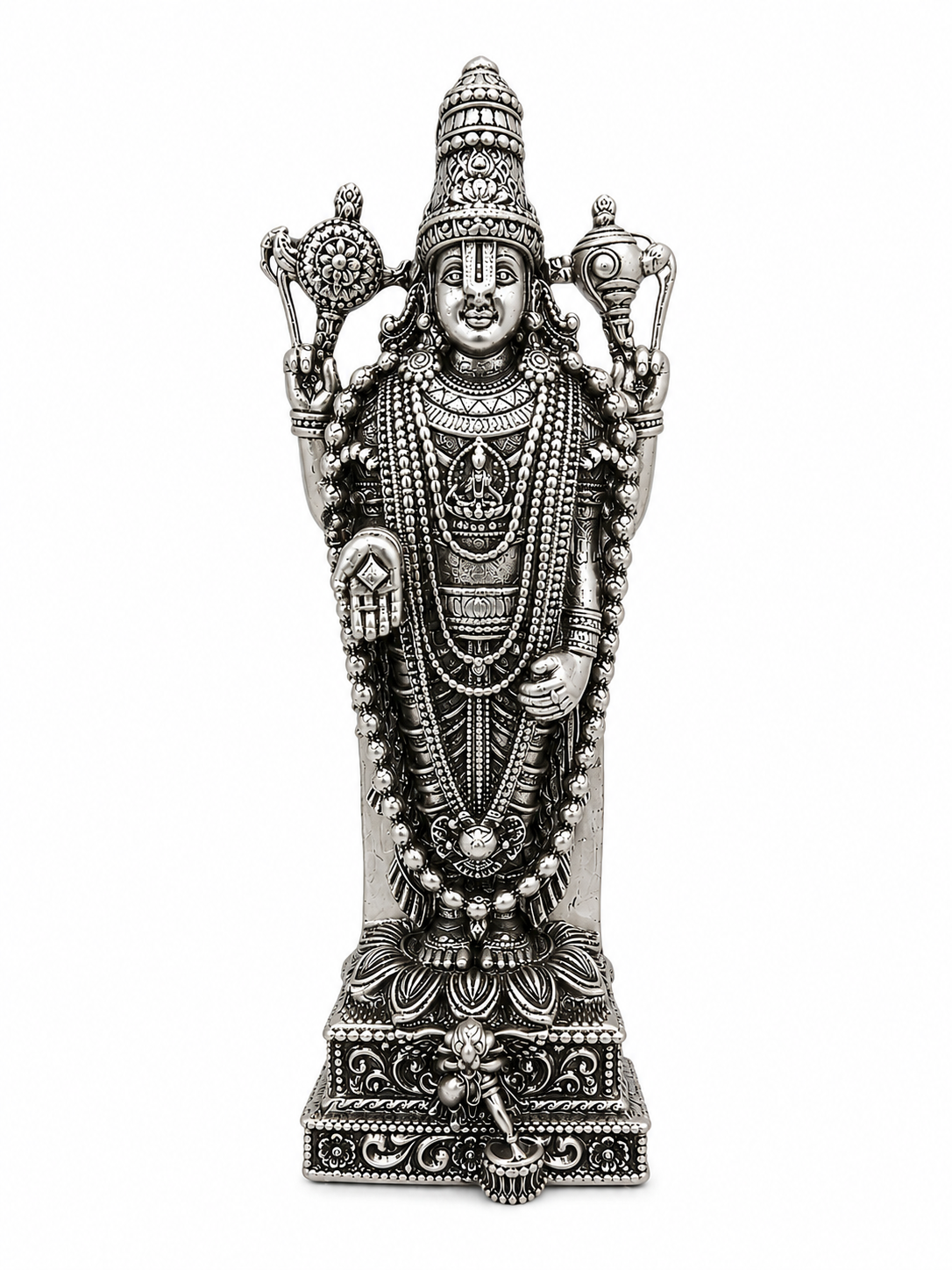 925 Sterling Silver Lord Vishnu Idol | Divine Venkateswara Murti for Home Temple, Pooja & Gifting - image 3