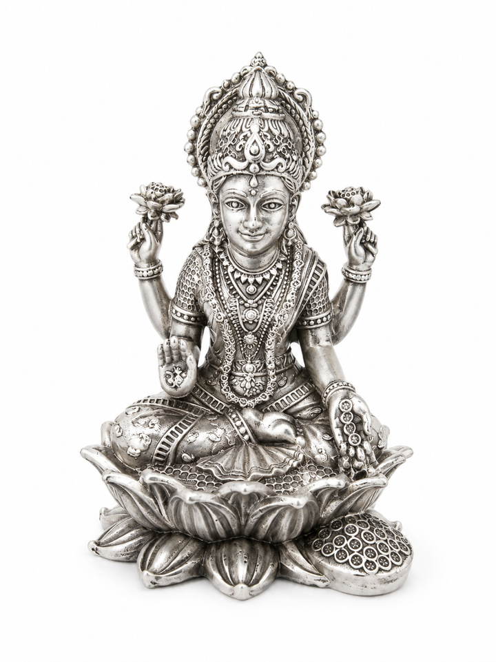 925 Sterling Silver Goddess Lakshmi Idol | 44.20 Grams | 3.5 × 5 cm | Divine Lakshmi Murti for Pooja, Home Temple & Gifting - image 2