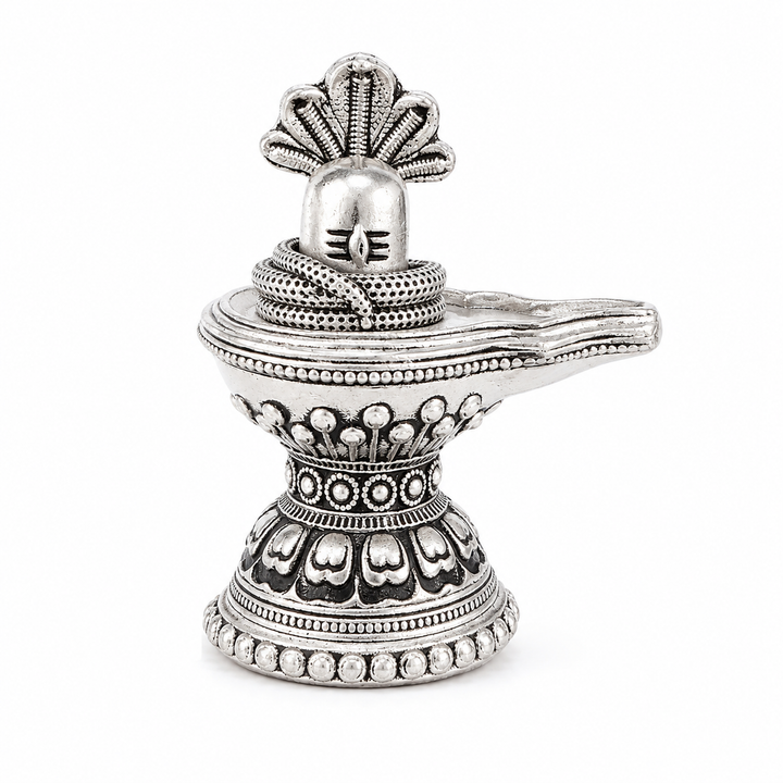 925 Sterling Silver Shivling Idol with Cobra Hood – Pooja, Home Temple & Gifting - image 1