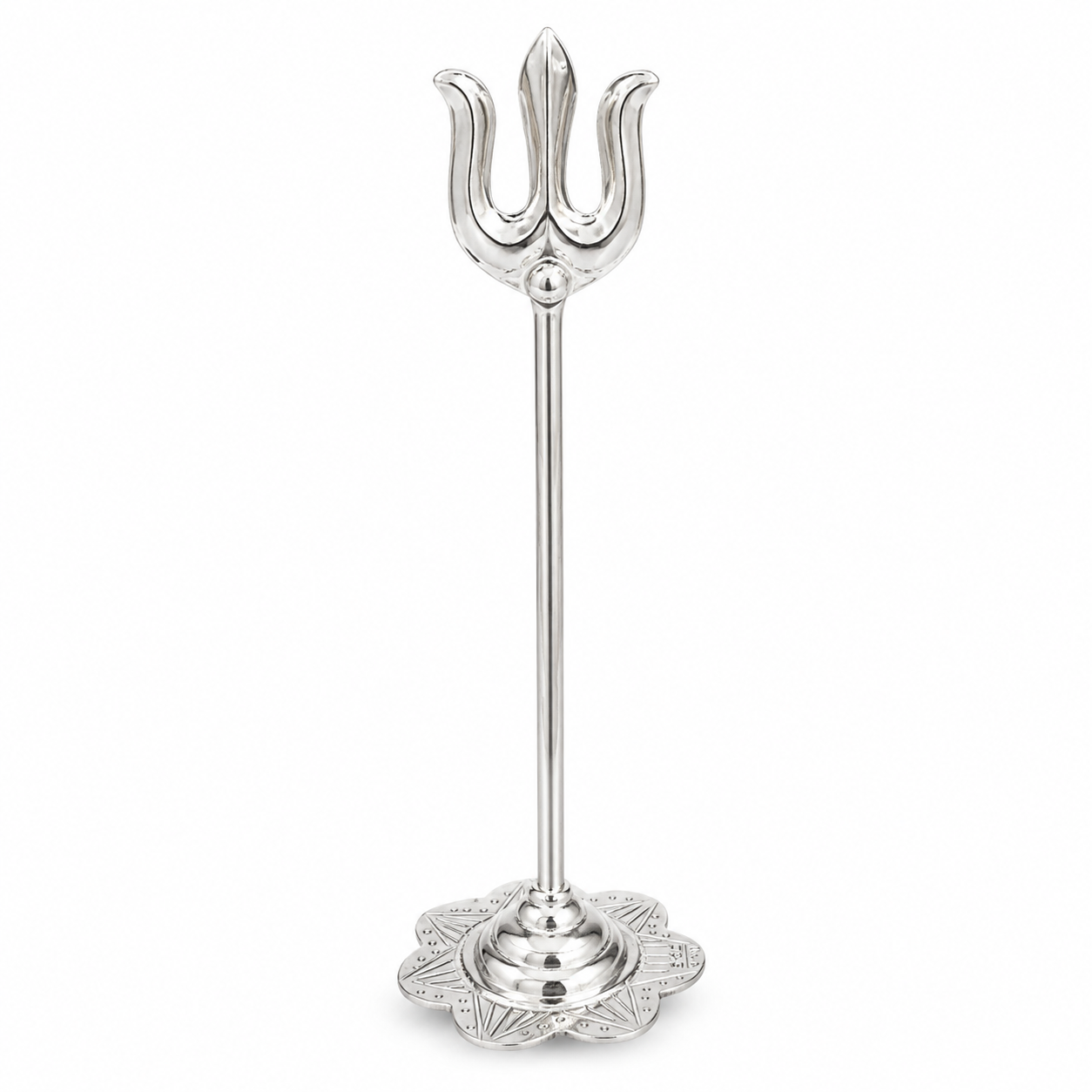 925 Sterling Silver Trishul Idol with Decorative Base – Pooja & Temple Décor - image 1