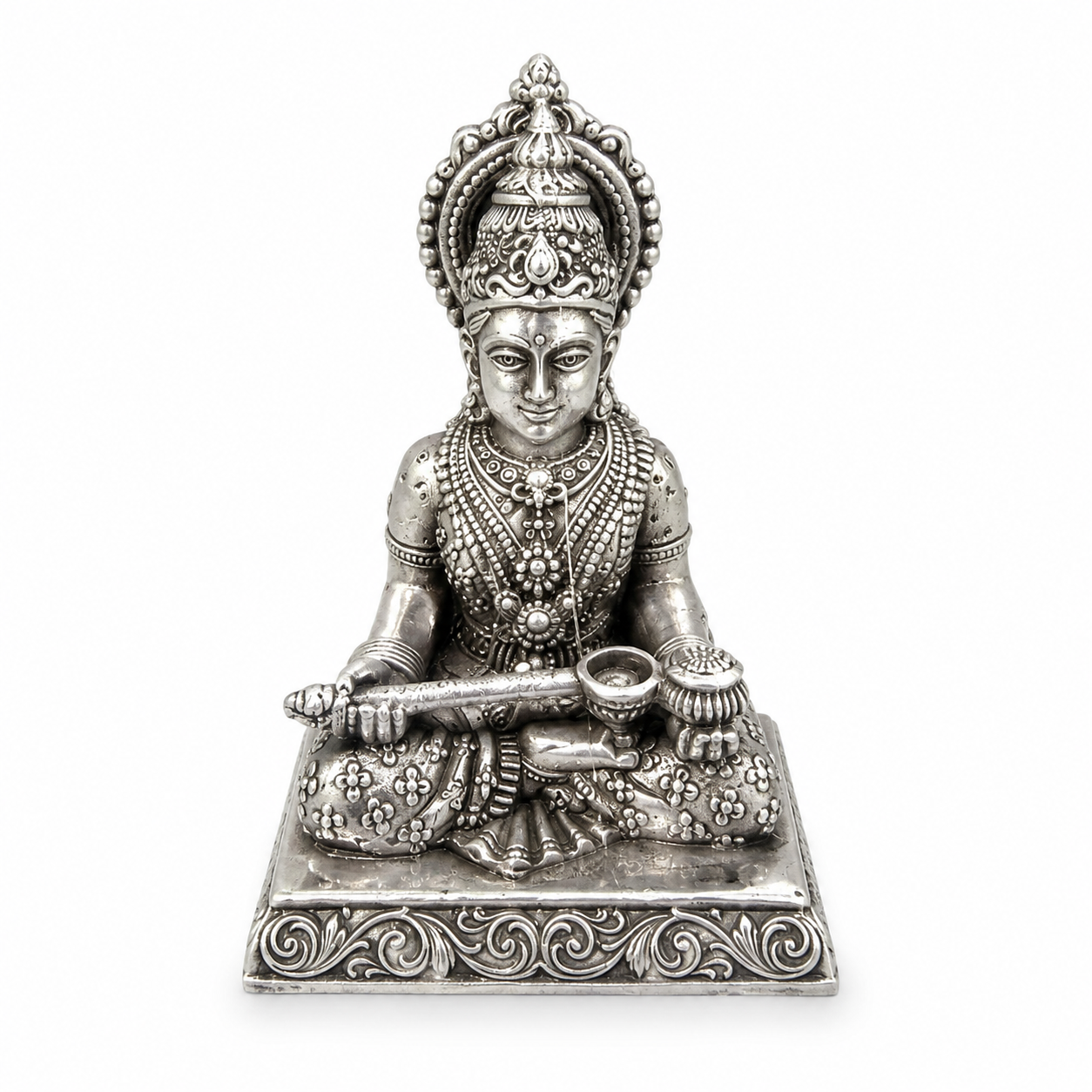 925 Sterling Silver Goddess Annapurna Idol – Traditional Devi Murti for Pooja & Gifting - image 1