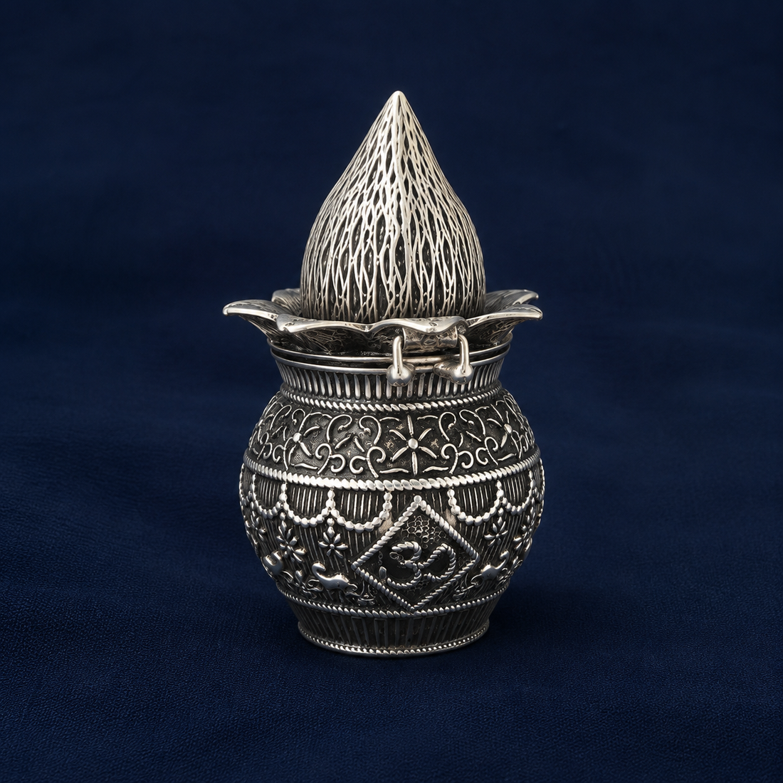 925 Sterling Silver Decorative Kalash with Om Design – Pooja Kalash for Home Temple & Gifting - image 1