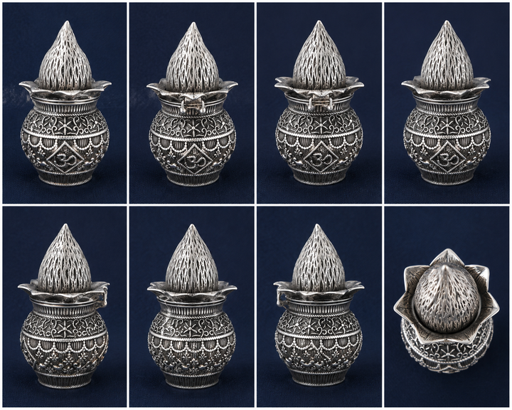 925 Sterling Silver Decorative Kalash with Om Design – Pooja Kalash for Home Temple & Gifting - image 2
