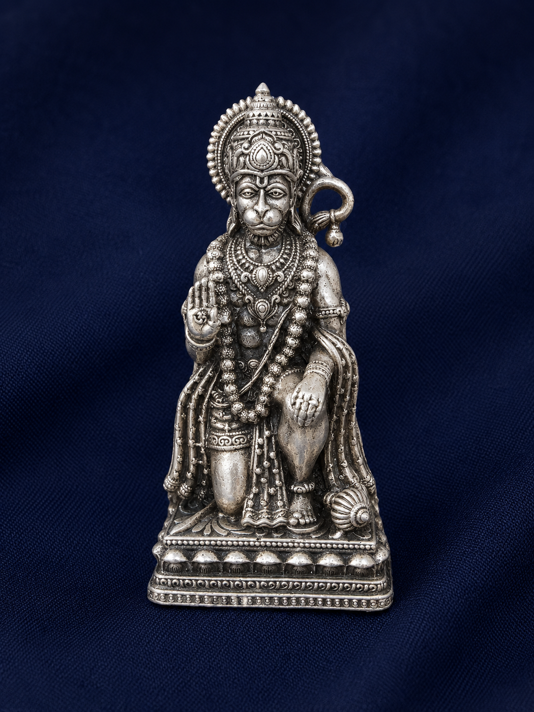 925 Sterling Silver Lord Hanuman Idol – Antique Finish Bajrangbali Murti for Pooja & Gifting - image 1