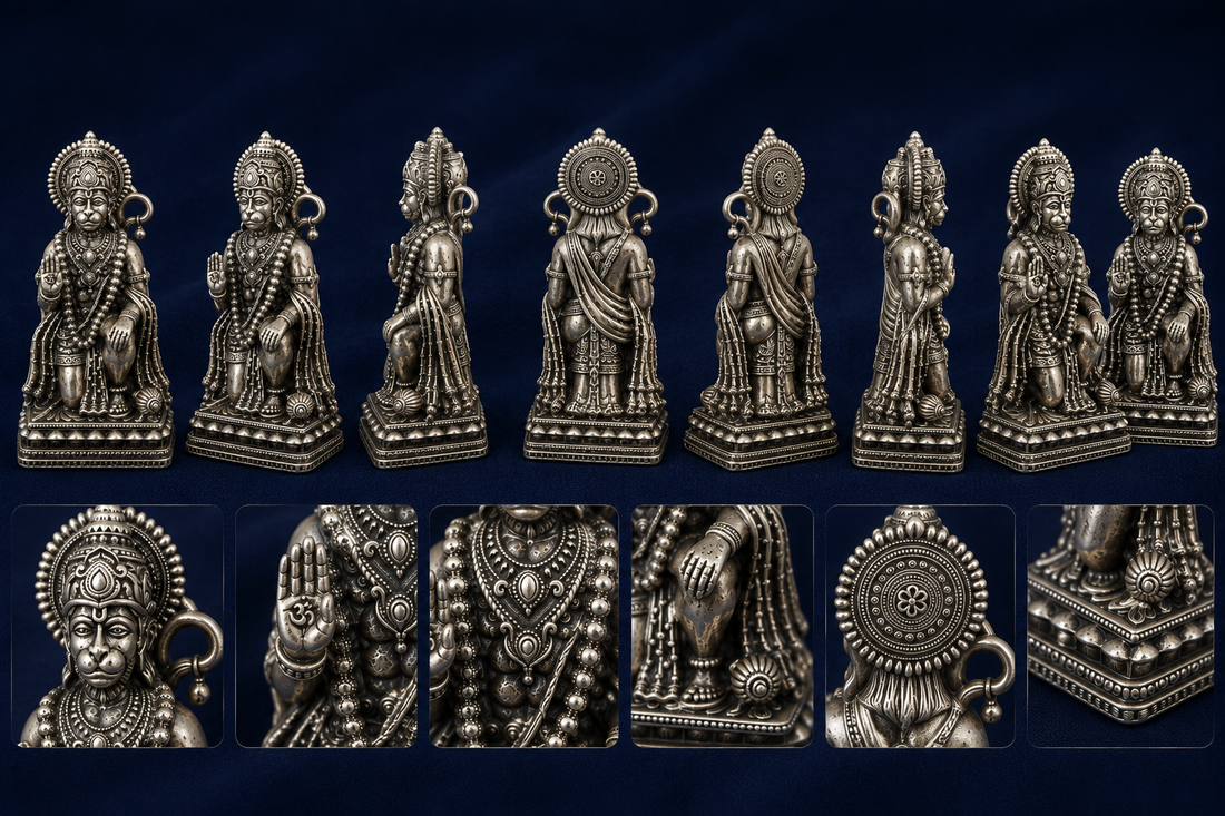 925 Sterling Silver Lord Hanuman Idol – Antique Finish Bajrangbali Murti for Pooja & Gifting - image 2
