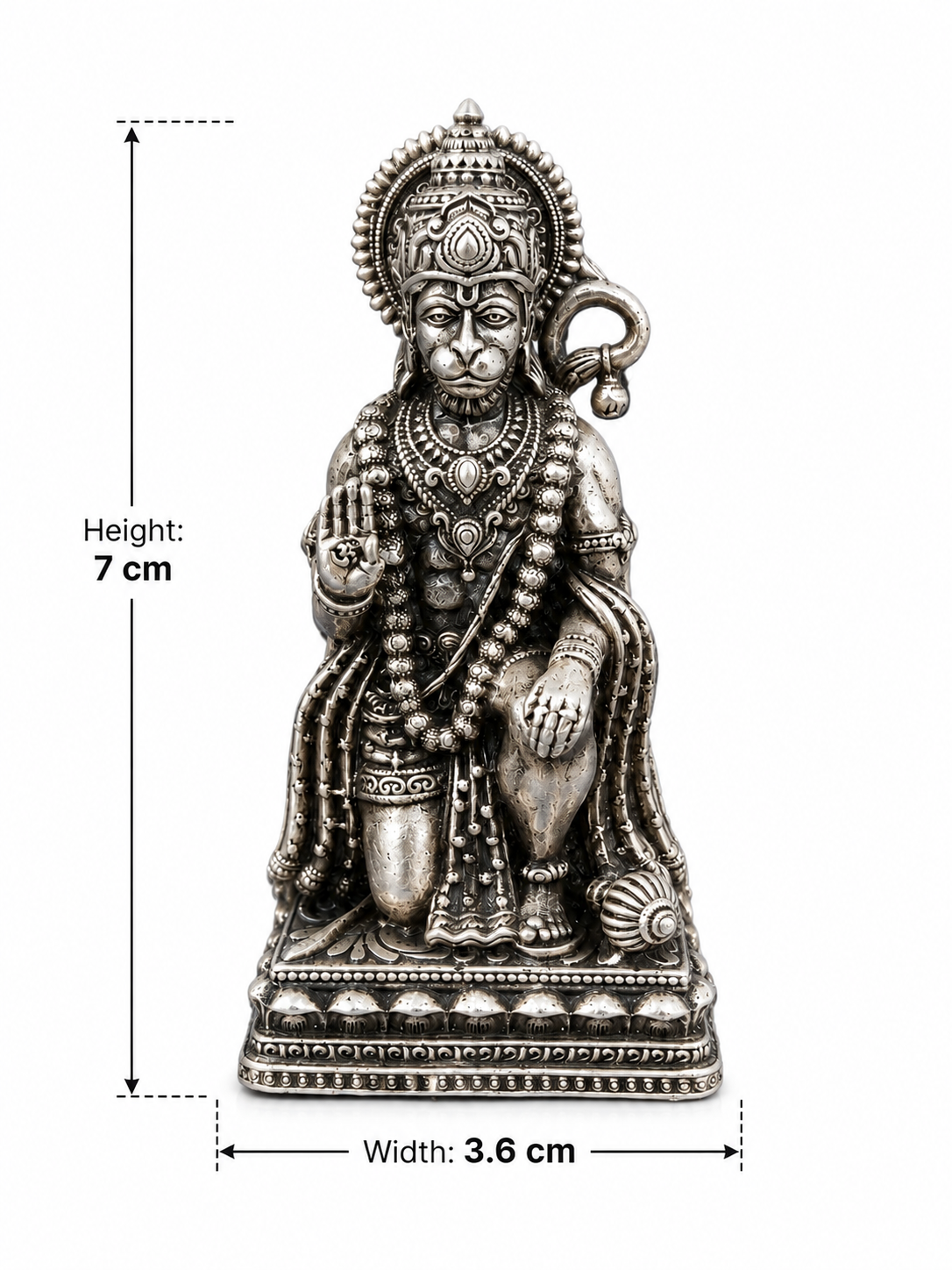 925 Sterling Silver Lord Hanuman Idol – Antique Finish Bajrangbali Murti for Pooja & Gifting - image 3