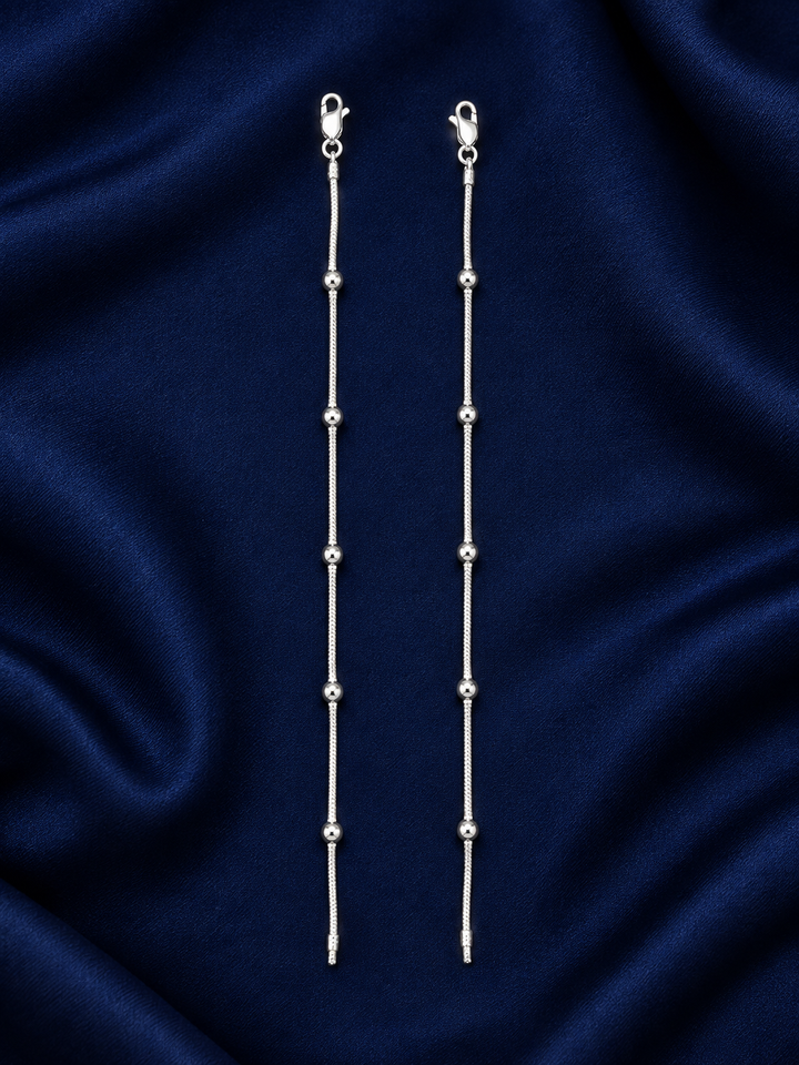 925 Sterling Silver Kids Payal with Beaded Design – Pair