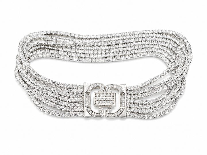 7 Layer Tennis Bracelet in 925 Sterling Silver