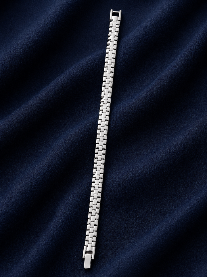 Bold 925 Sterling Silver Link Bracelet for Men