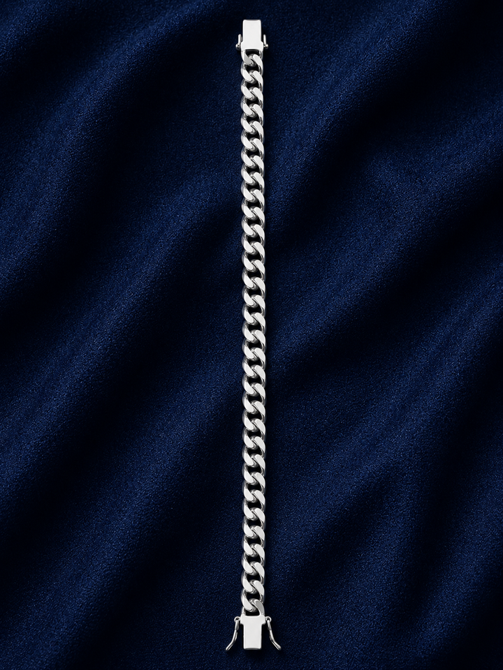 925 Sterling Silver Men's Chain Link Bracelet