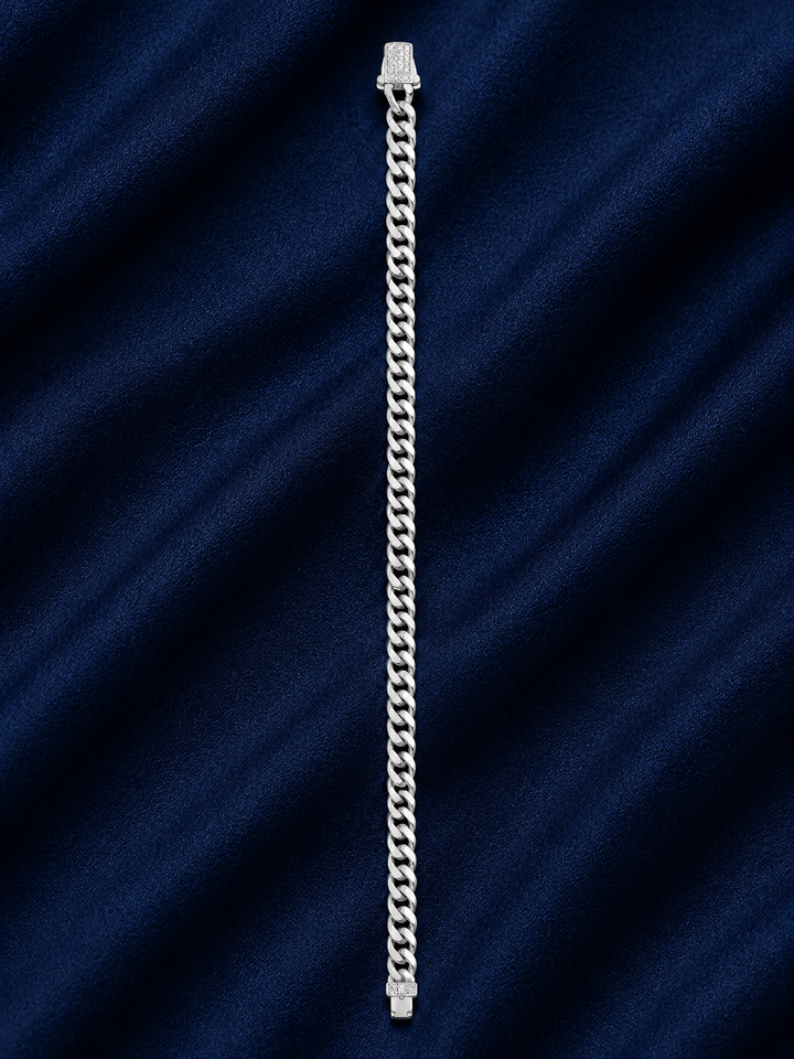 925 Sterling Silver Men's Textured Link Bracelet