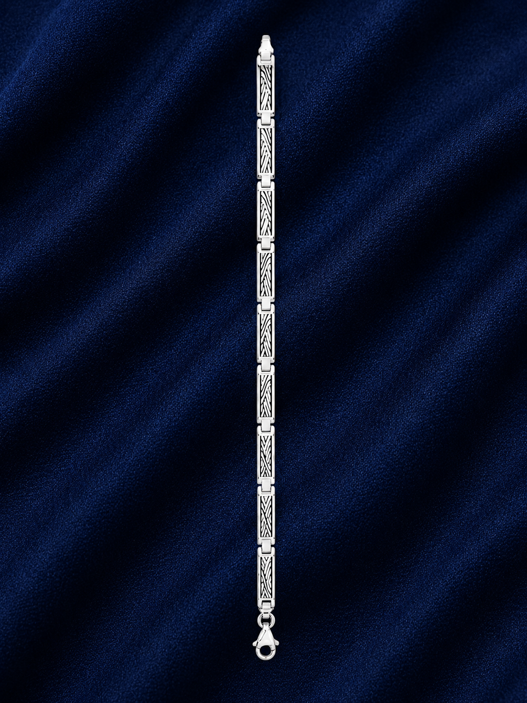 925 Sterling Silver Men's Chain Bracelet with Link Detail