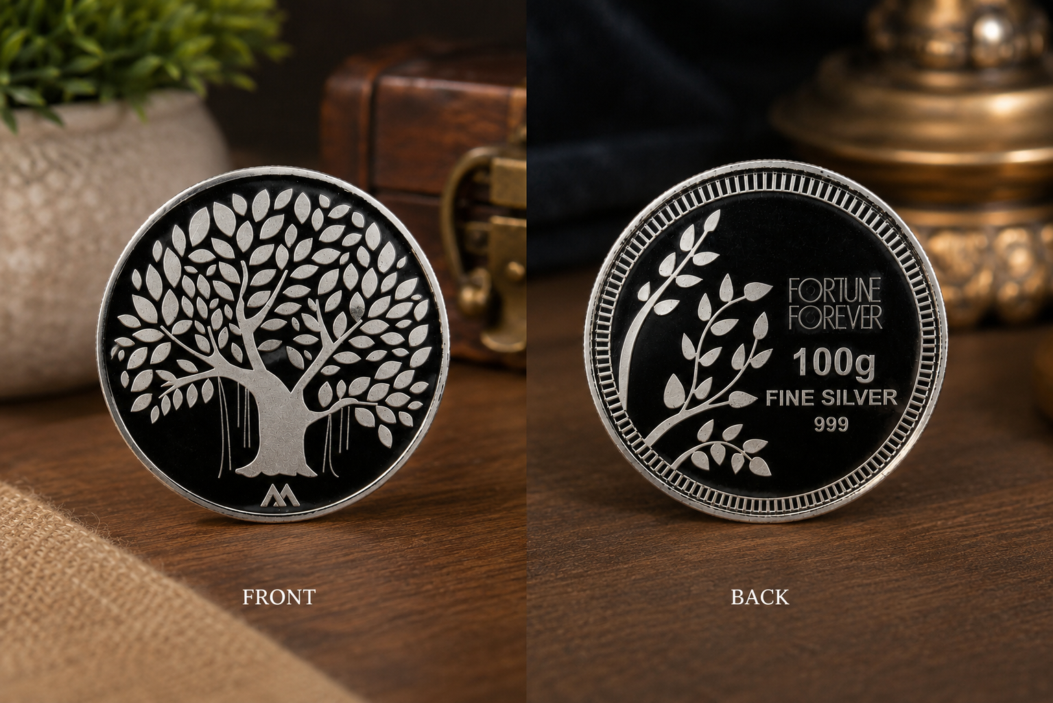 100g 999 Fine Silver Tree of Life Coin – Fortune Forever Premium Silver Coin for Gifting & Investment