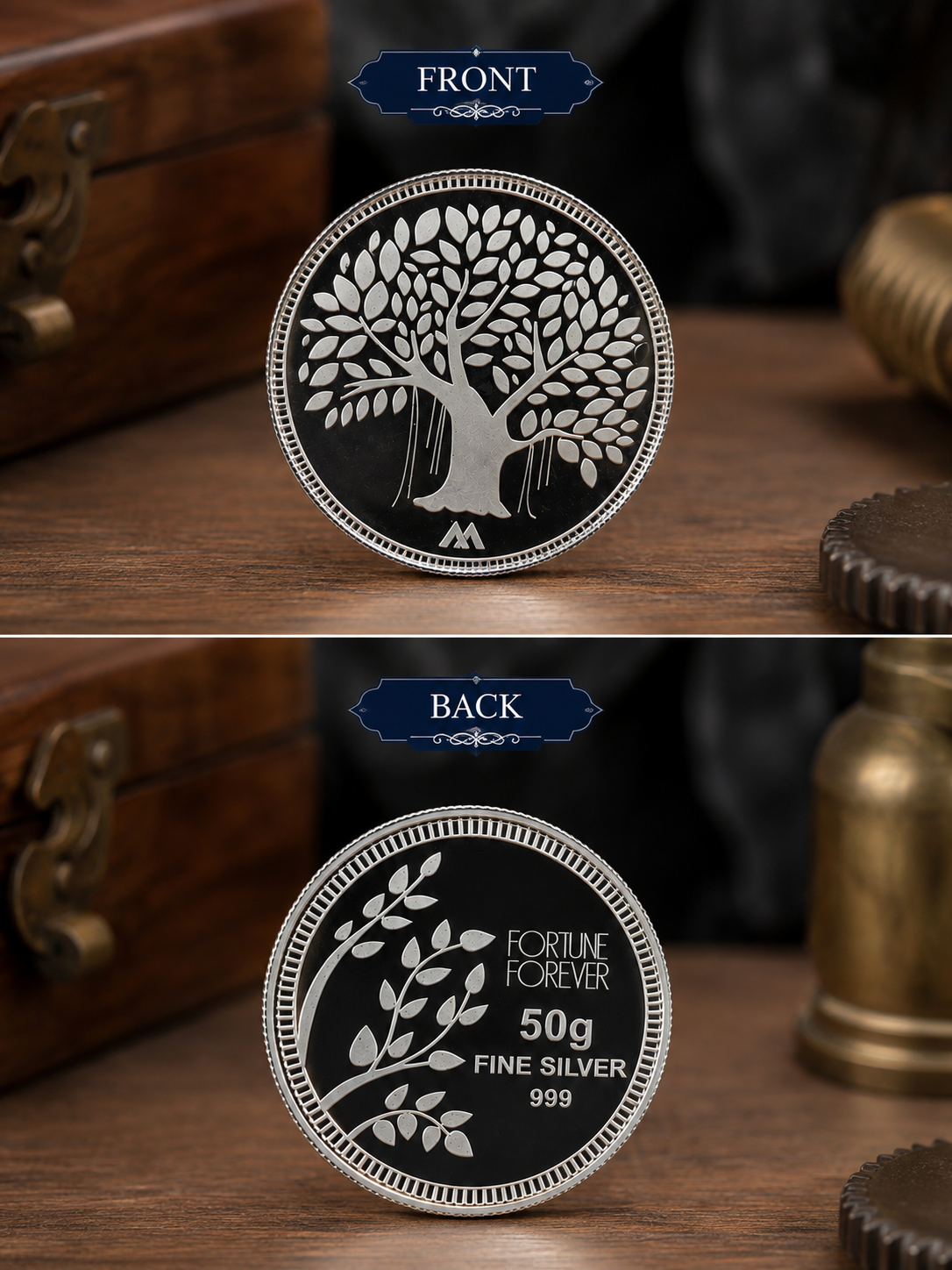 50g 999 Pure Silver Tree of Life Coin – Fortune Forever Premium Silver Coin for Gifting & Collection