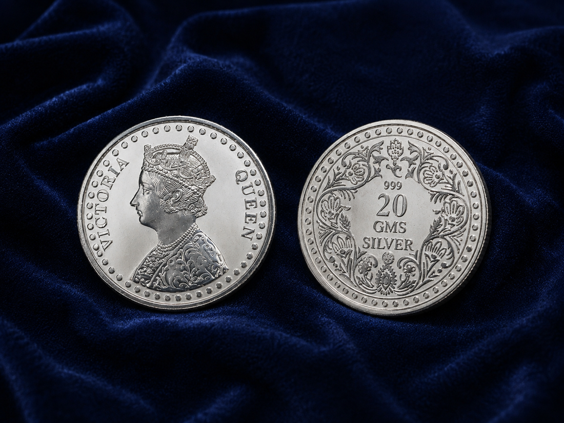 20g 999 Pure Silver Victoria Queen Coin – Vintage Royal Design Silver Coin for Gifting & Collection