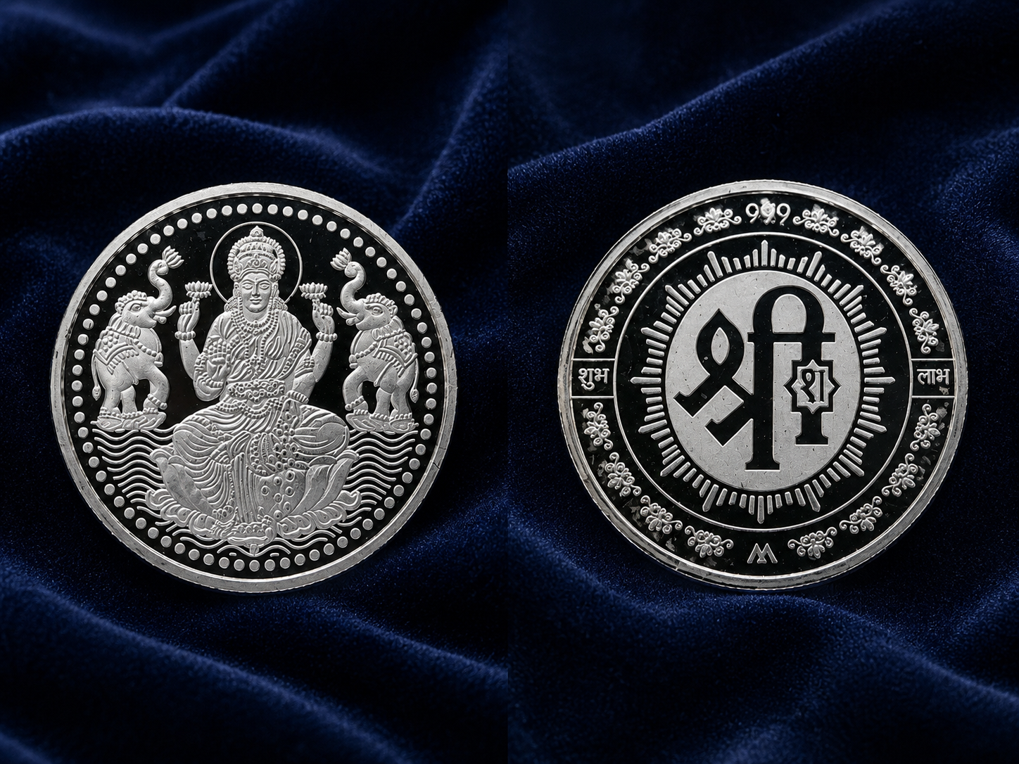 20g 999 Pure Silver Gajalakshmi Shubh Labh Coin – Auspicious Lakshmi Silver Coin for Pooja & Gifting