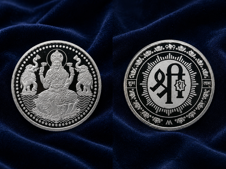 20g 999 Pure Silver Gajalakshmi Shubh Labh Coin – Auspicious Lakshmi Silver Coin for Pooja & Gifting