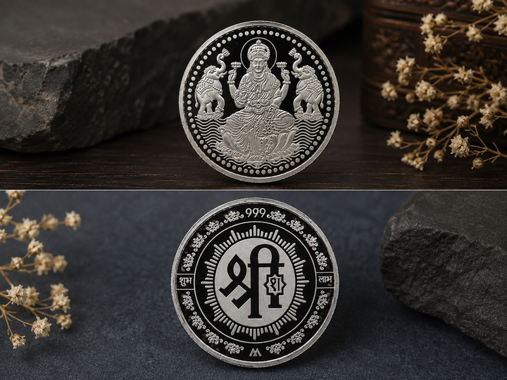 20g 999 Pure Silver Gajalakshmi Shubh Labh Coin – Auspicious Lakshmi Silver Coin for Pooja & Gifting