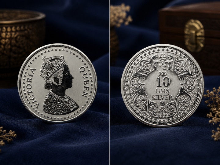10g 999 Pure Silver Victoria Queen Coin – Vintage Royal Design Silver Coin for Gifting & Collection
