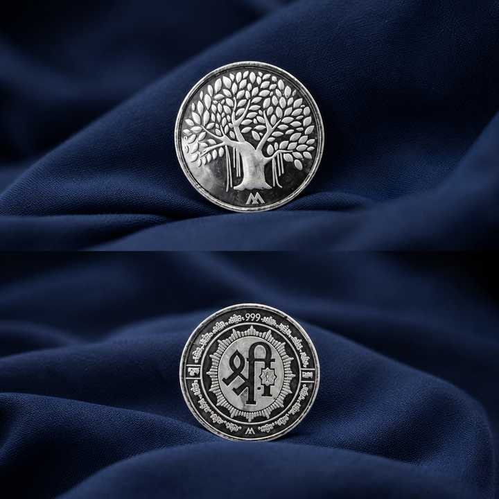 2.5g 999 Pure Silver Tree of Life Shree Coin – Auspicious Silver Coin for Gifting & Collection