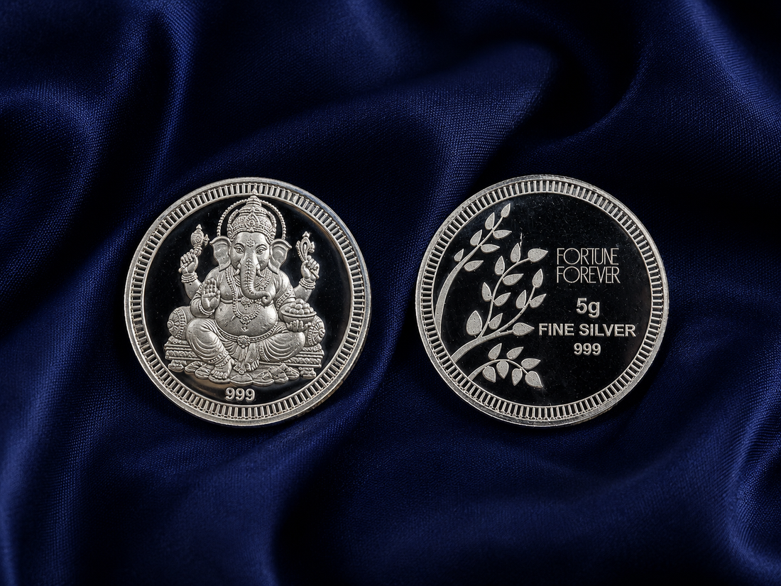 5 Gram 999 Pure Silver Ganesh Coin