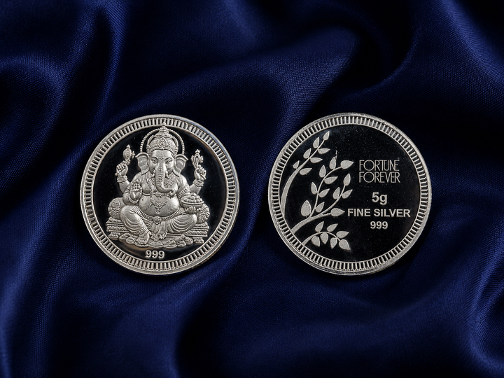 5 Gram 999 Pure Silver Ganesh Coin