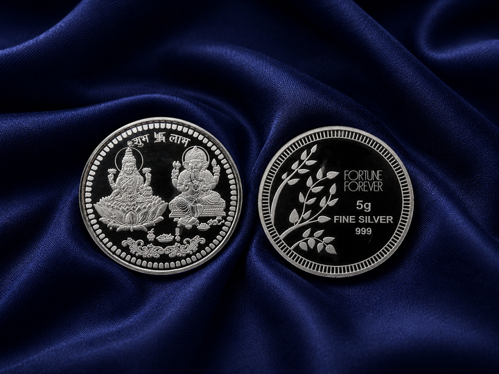 5 Gram 999 Pure Silver Lakshmi Ganesh Coin